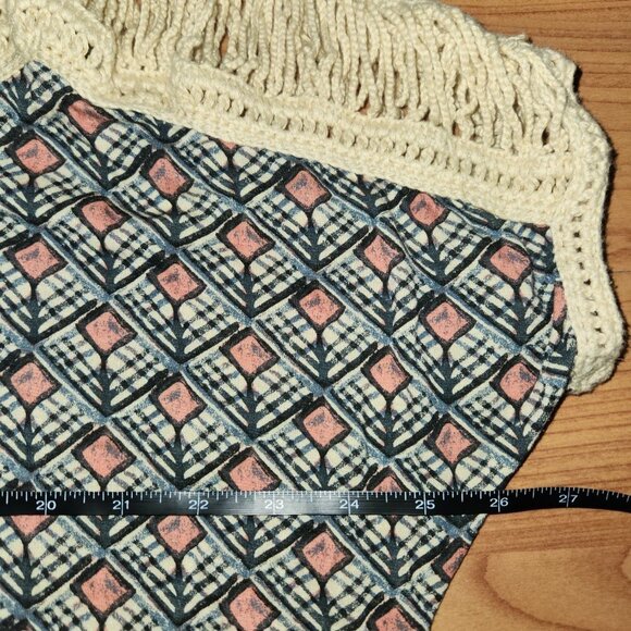 Free People Woven Knit Shoulder Diamond Patterned Slub Dolman Sleeve Top Sm - Picture 9 of 14